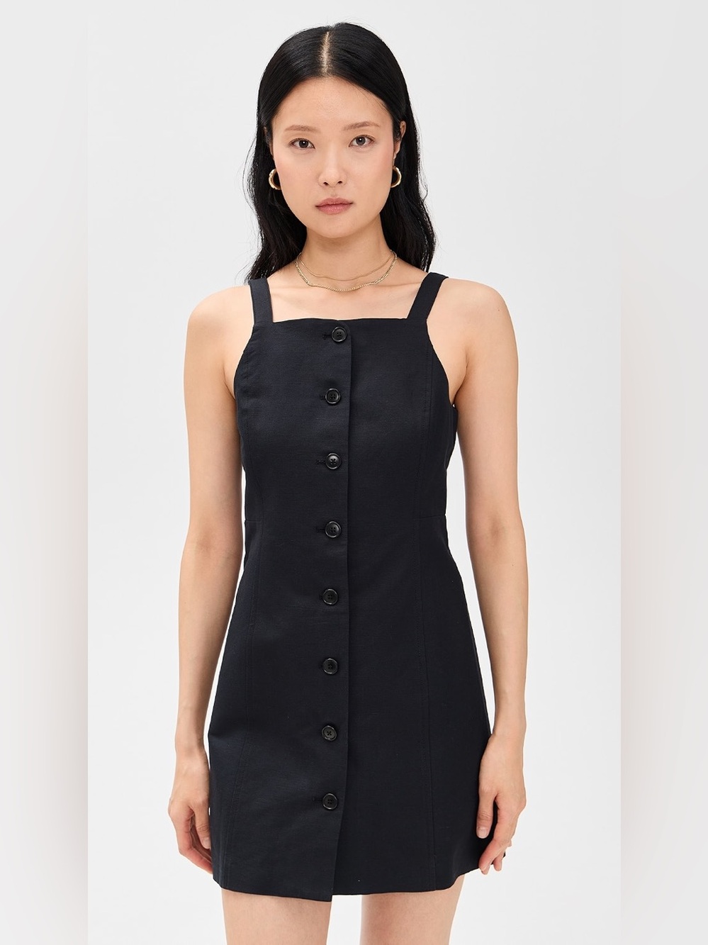NEW Alex Mill Alexis Dress In Linen Cotton Black Jumper Size XS